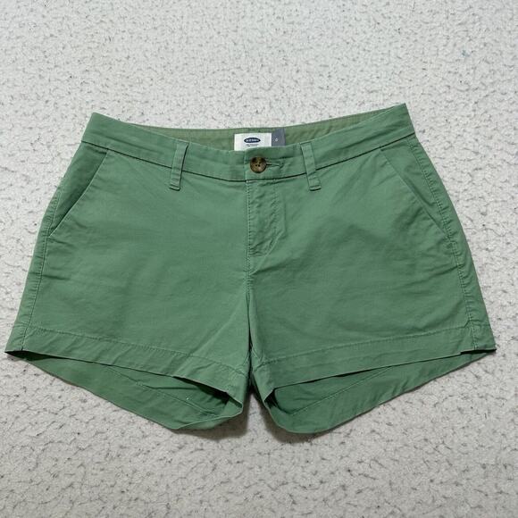 Old Navy Pants - Old Navy Women's 0 Flat Front 3" Inseam Chino Shorts Green Low Rise